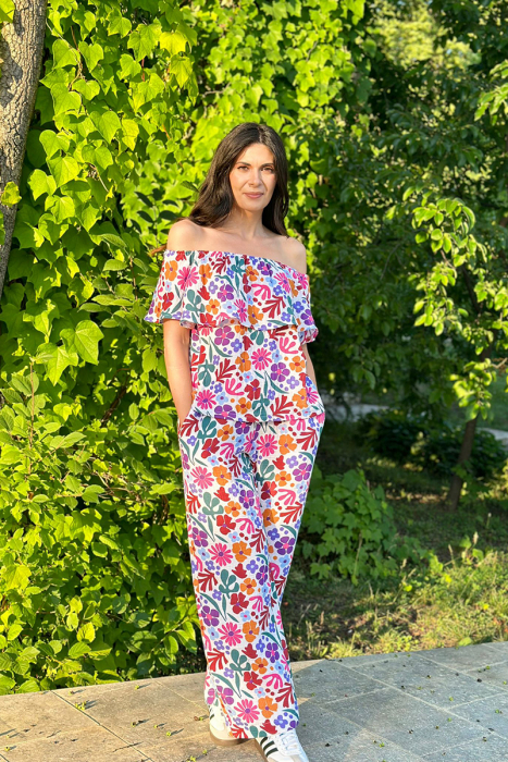 Compleu Dama cu volan din Muselina -Alb [4]