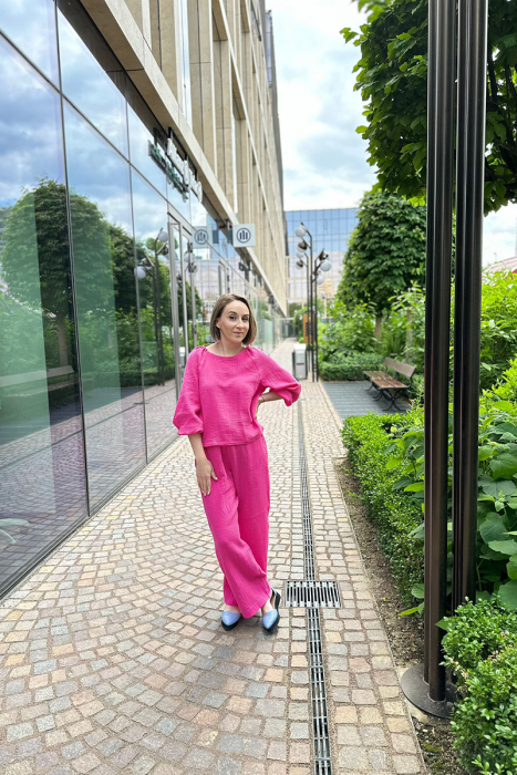 Compleu Dama Muselina - Fucsia [2]