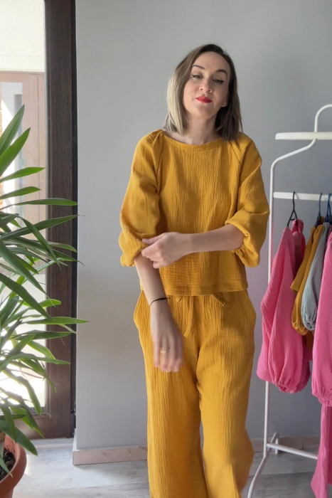 Compleu Dama Muselina - Mustar [2]