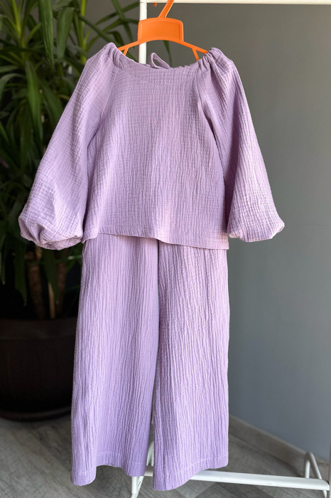 Compleu din muselina Fetite -Liliac [5]
