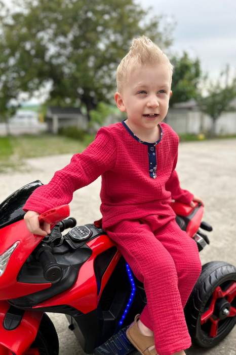 Compleu din muselina - zmeuriu [2]