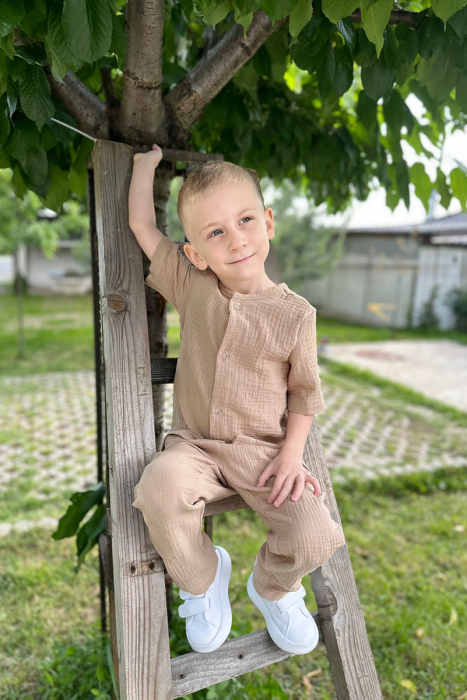 Compleu din muselina - Crem [2]