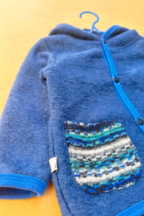 Hanorac Lână Fiartă Cu Nasturi Turquoise [6]