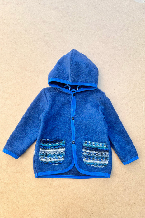 Hanorac Lână Fiartă Cu Nasturi Turquoise [3]