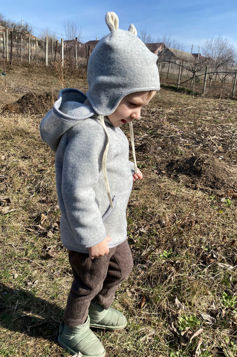 Hanorac Lână Fleece Cu Fermoar -Gri [3]