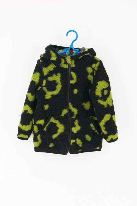 Hanorac Lână Fleece Cu Fermoar Animal Print-Kaki [2]