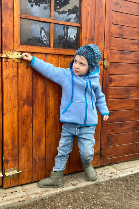 Hanorac Lână Fleece Cu Fermoar -Albastru [3]