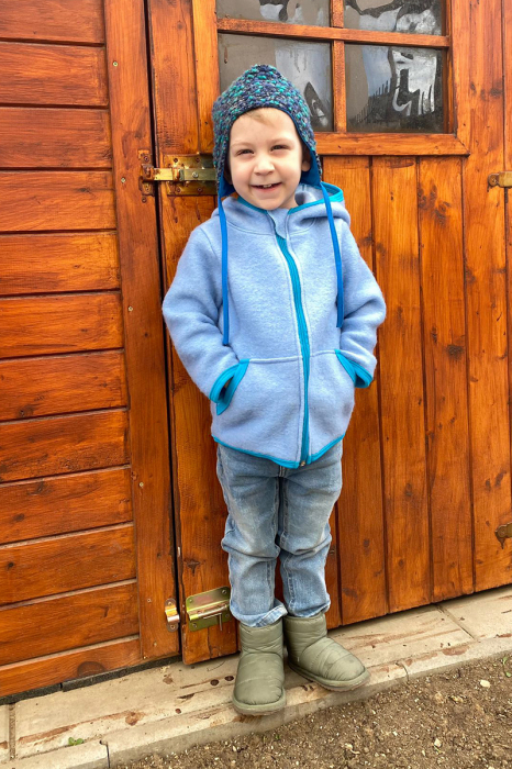 Hanorac Lână Fleece Cu Fermoar -Albastru [2]