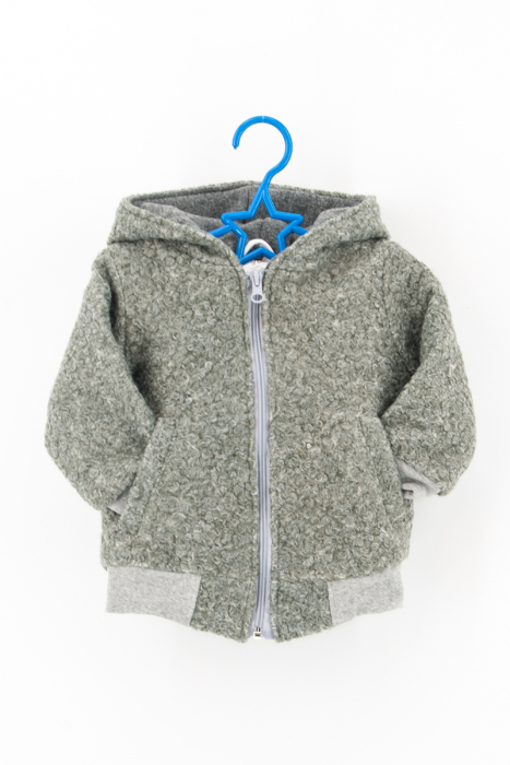 Jachetă din lână fiartă cu glugă - Animal Print [4]