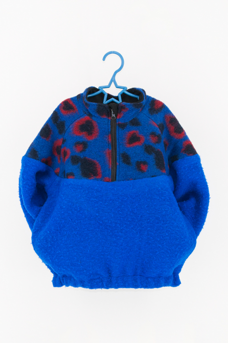 Hanorac din lână fiartă Oversized - Animal Print Blue [5]