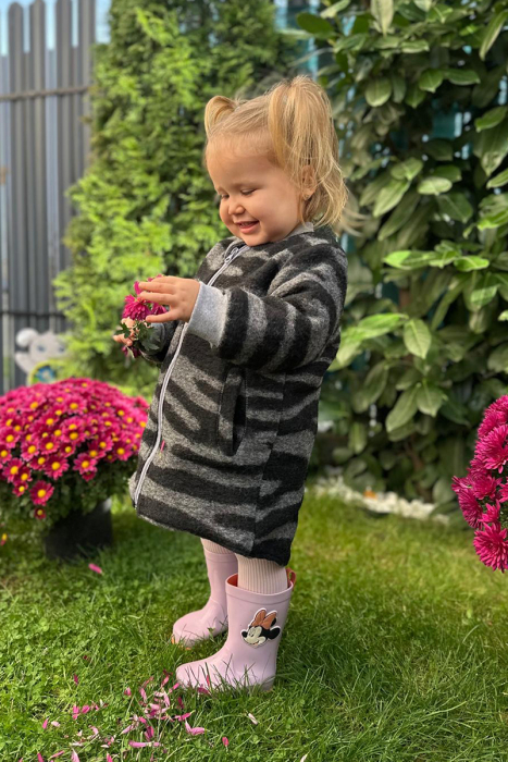 Jachetă tip parka din lână, dublată cu bumbac - Gri [1]