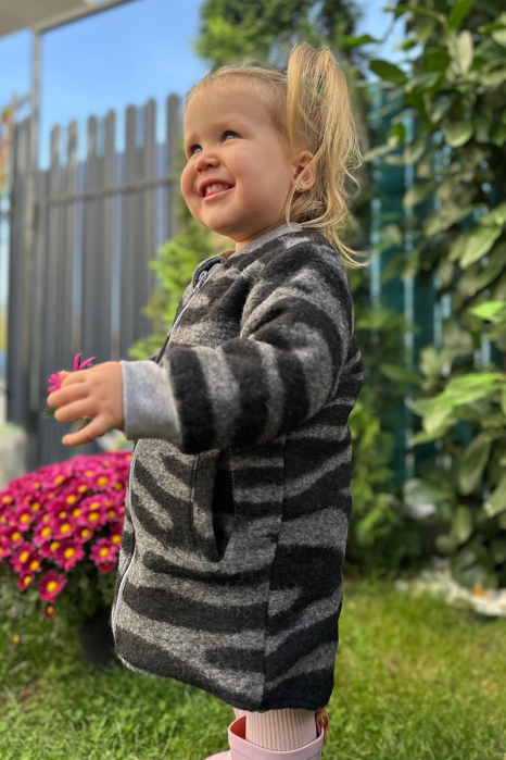 Jachetă tip parka din lână, dublată cu bumbac - Gri [5]