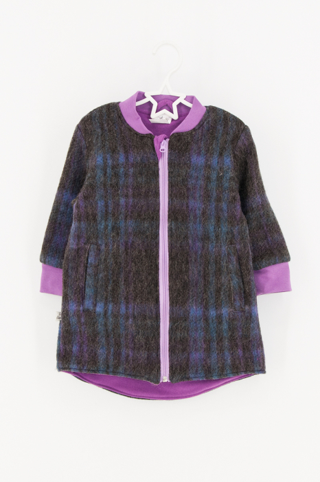 Jachetă tip parka din lână, dublată cu bumbac - Mov [6]