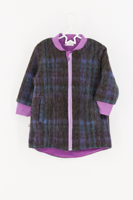 Jachetă tip parka din lână, dublată cu bumbac - Mov [5]