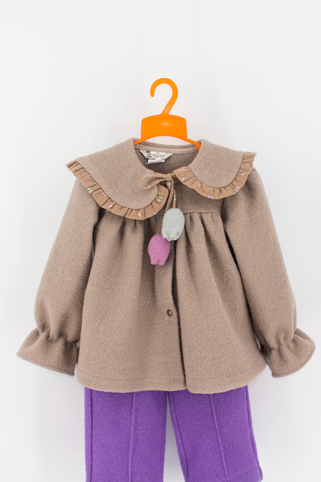 Jacheta Tulip din lână 100% - Crem [11]