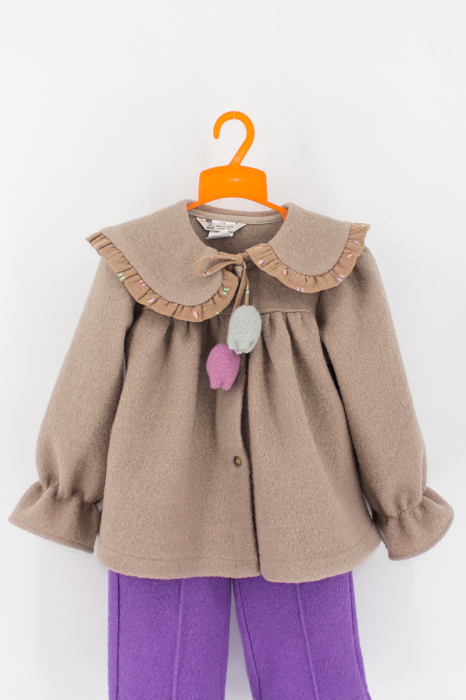 Jacheta Tulip din lână 100% - Crem [12]