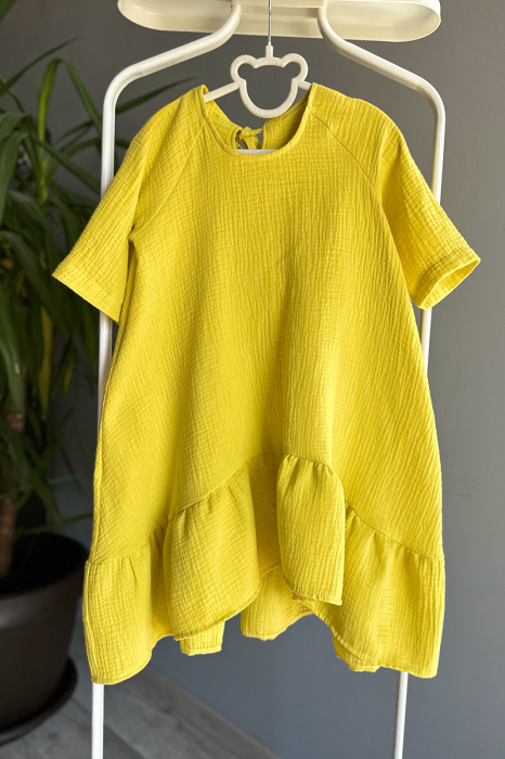 Rochie Muselina Asimetrică - Lime [3]