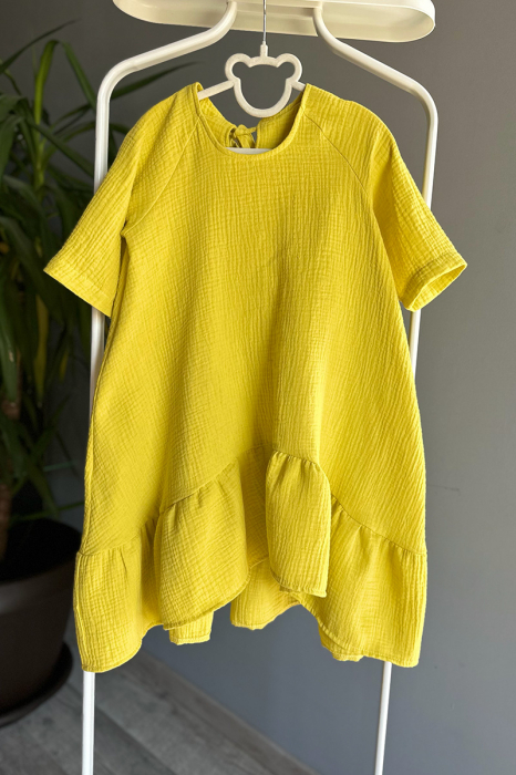 Rochie Muselina Asimetrică - Lime [2]