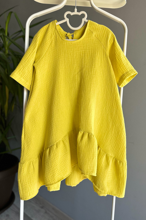 Rochie Muselina Asimetrică - Lime [4]