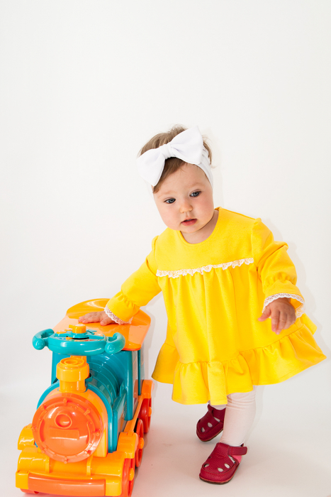 Rochie cu mânecă lungă Bumbac -rosu [2]