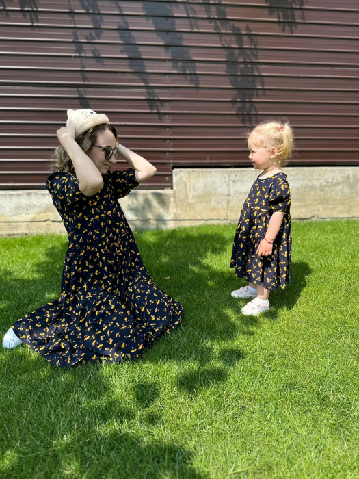 Set Rochite Volane si maneci bufante -Flori Galben [5]