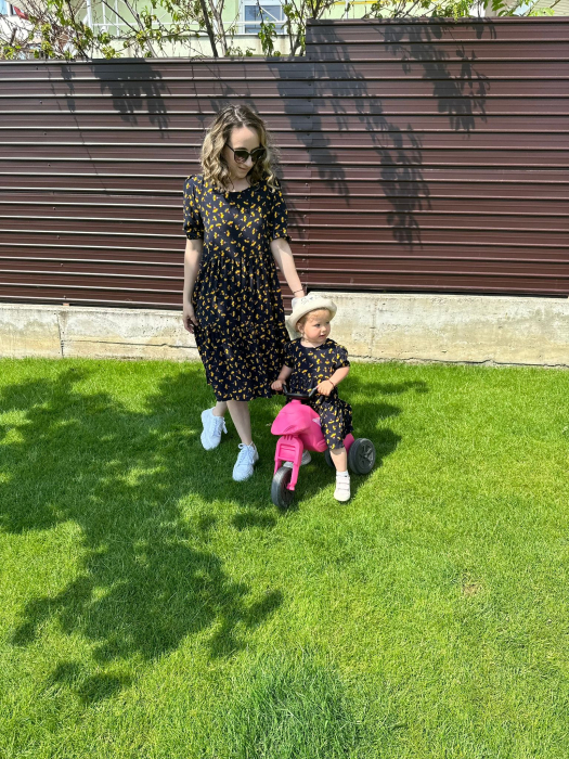 Set Rochite Volane si maneci bufante -Flori Galben [4]