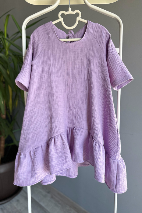 Rochie Muselina Asimetrică - Liliac [4]