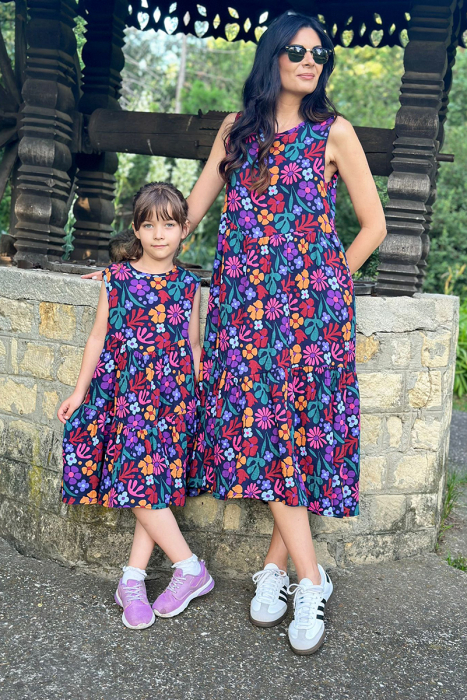 Rochii Mama Fiica din Muselina fara maneci - Bleomarin Flori [2]