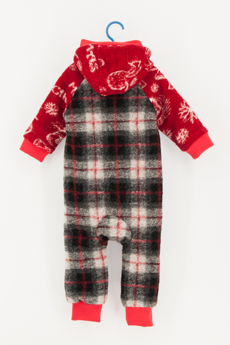 Salopetă din Lână cu Fermoar și Glugă - Crăciuniță [4]