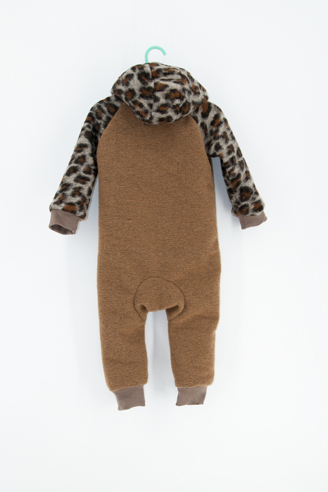 Salopeta din Lână Fiartă cu Fermoar si Gluga - Red [2]