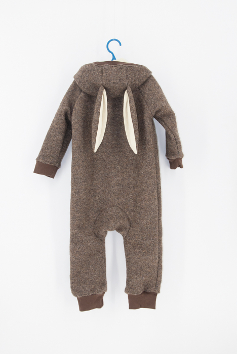 Salopetă din Lână Fiartă cu Fermoar și Glugă - BROWN [2]