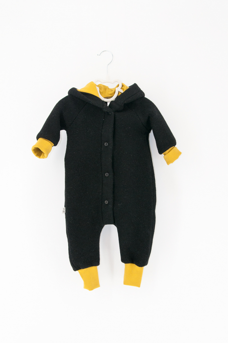 Salopetă din Lână Fiartă Fara Dublura - Negru/Mustar [2]