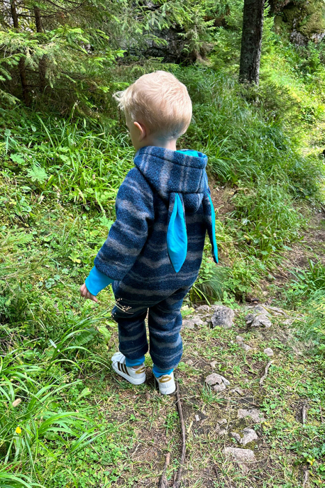 Salopetă din Lână Fiartă Fara Dublura - Blue Stripes [2]