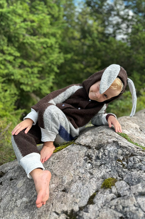 Salopetă din Lână Fiartă Fara Dublura -Maro Stripes [3]