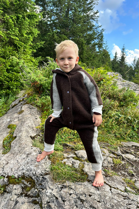 Salopetă din Lână Fiartă Fara Dublura -Maro Stripes [4]