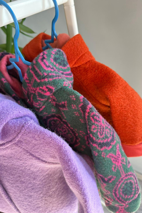 Salopetă din Lână Fiartă Fara Dublura - Kaki Fucsia [10]