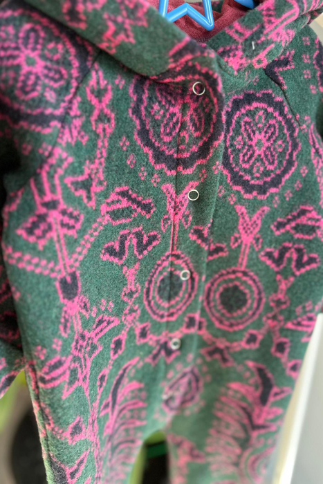 Salopetă din Lână Fiartă Fara Dublura - Kaki Fucsia [7]