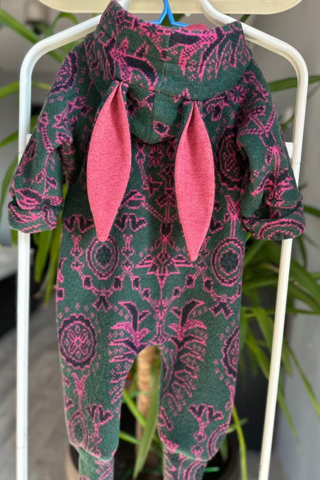 Salopetă din Lână Fiartă Fara Dublura - Kaki Fucsia [9]