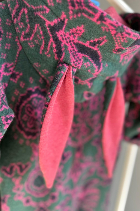 Salopetă din Lână Fiartă Fara Dublura - Kaki Fucsia [2]