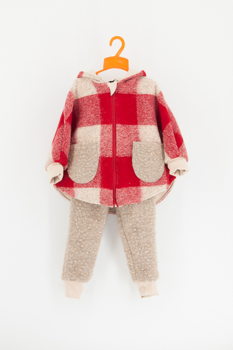 Set Capa + Pantalon din lana -Red Mix [4]