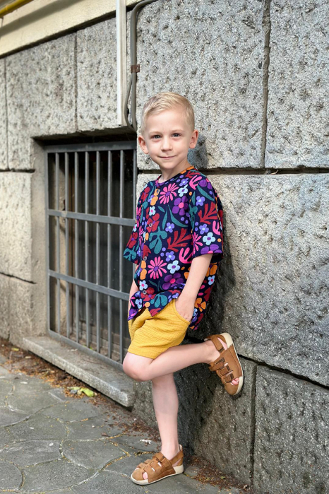 Set Compleu Mamă/Fiu din Muselina -Blomarin Flori [3]