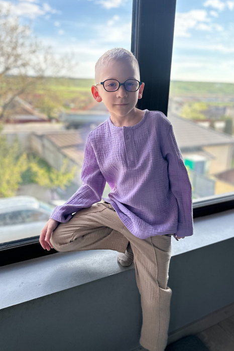 Cămașă tip tunică din muselină băiat |Liliac| H. Bebe [2]