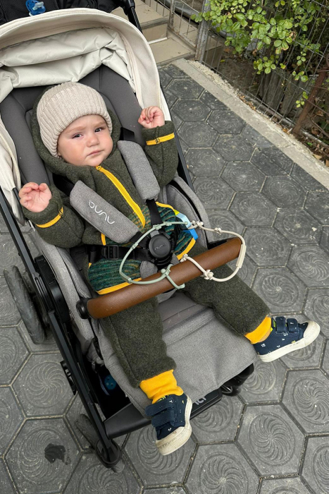 Set Hanorac cu Fermoar+Pantalon din lana - Kaki [3]