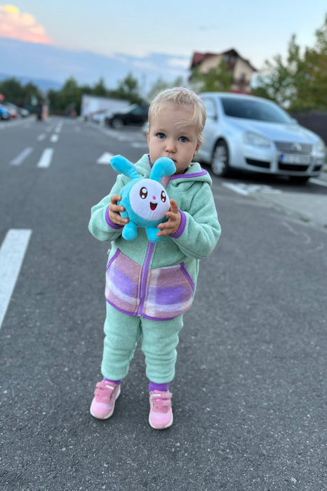 Set Hanorac cu Fermoar+Pantalon din lana - Mint [4]