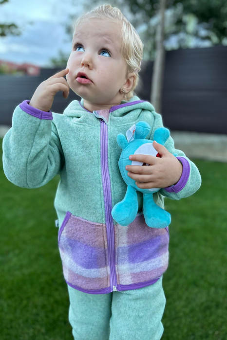 Set Hanorac cu Fermoar+Pantalon din lana - Mint [3]