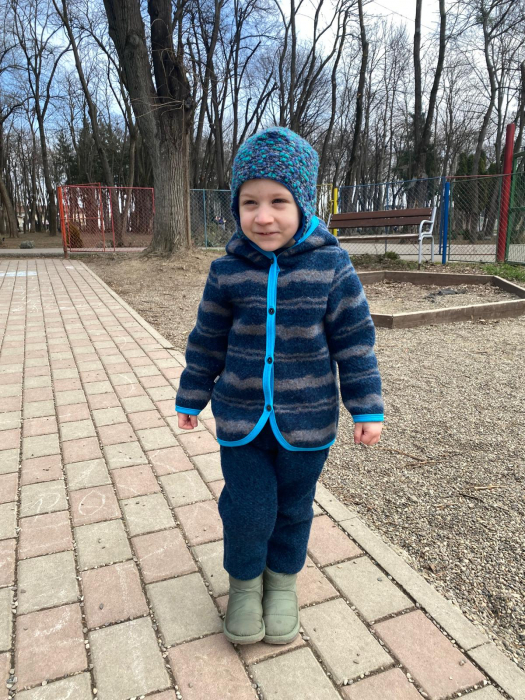 Set Hanorac+Pantalon din lana - Bleo Stripes [2]