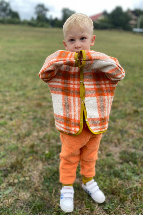 Set Hanorac+Pantalon din lana - Portocaliu [3]