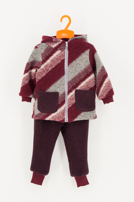 Set Jacheta+Pantalon din lana - Visiniu [1]