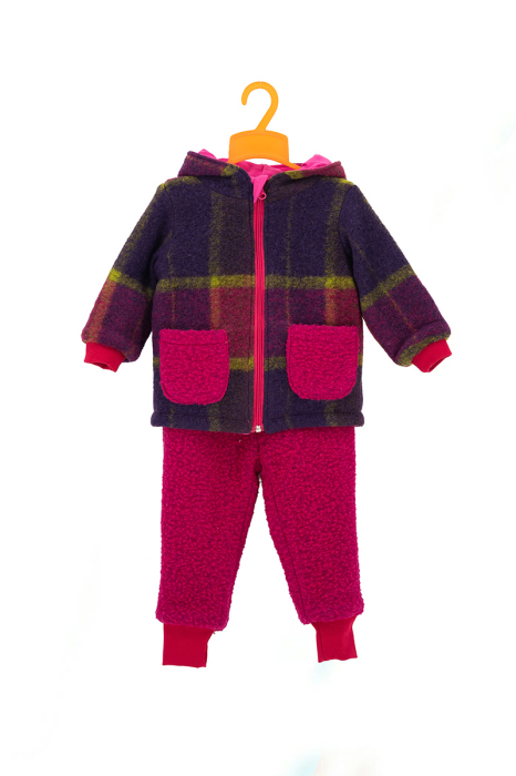 Set Jachetă și Pantalon din Lână Fucsia Mix pentru Copii - H. Bebe [2]