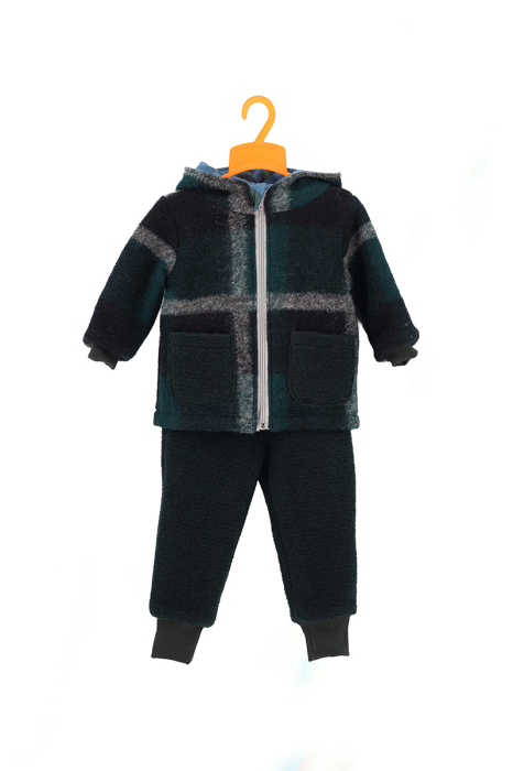 Set Jachetă și Pantalon din Lână Kaki Mix pentru Copii - H. Bebe [2]